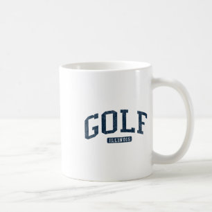 Mug Golf Illinois Il College University Style Blue