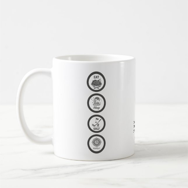 Mug Golf Manger Dormir Répéter Golfeur Personnalisé (Gauche)