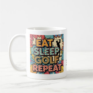 Mug Golf Manger Dormir Répéter Pop Art Personnalisé
