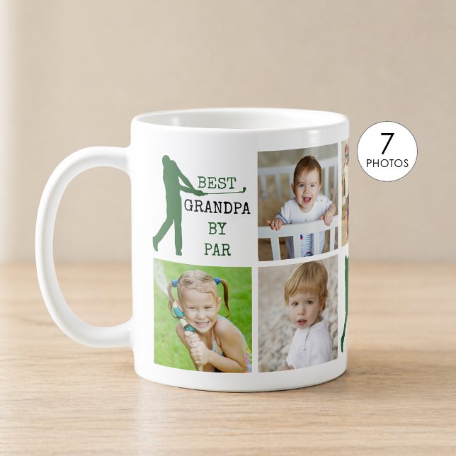 Mug Golf MEILLEUR PAPA PAR 7 Collage de photos (Créateur téléchargé)