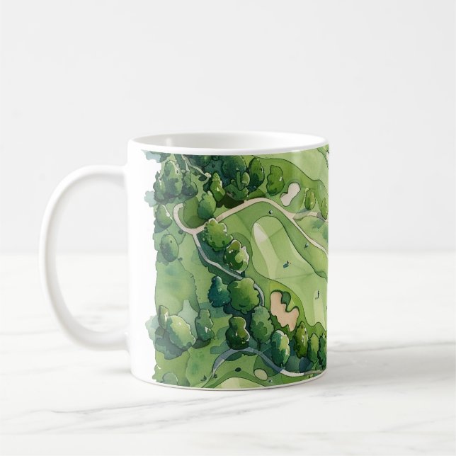 Mug Golf Pittoresque Golf Course Watercolor (Gauche)
