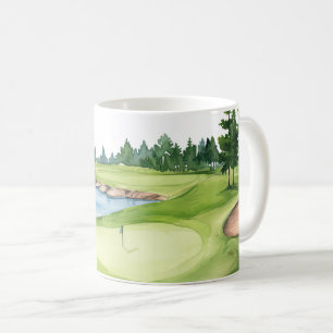 Mug Golf Pittoresque Golf Course Watercolor