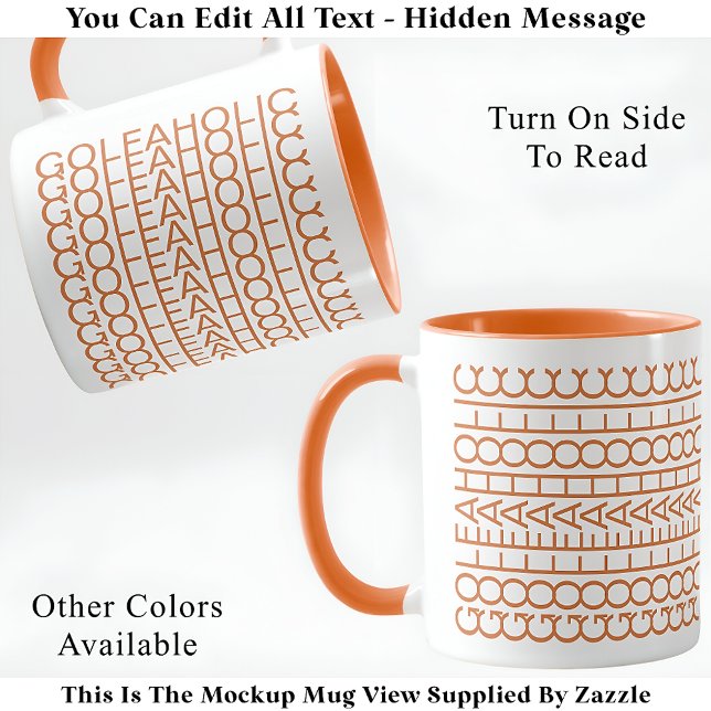 Mug Golfaholic Message Caché 140GW Drôle de Golf (Créateur téléchargé)
