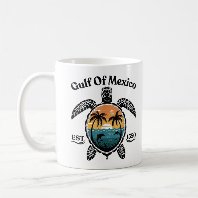 Mug Golfe du Mexique Tortue Établie 1550 Golfe du Mexi (Gauche)