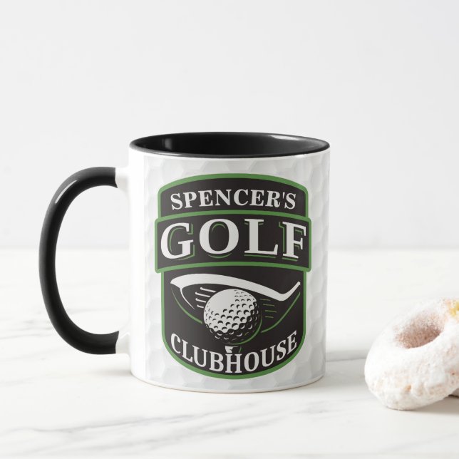 Mug Golfer AJOUTER LE NOM Joueur Golf Ball Club Clubho (Avec donut)