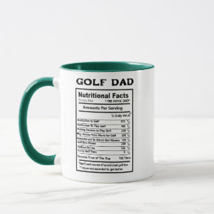 Mug Golfer Nutritional Facts Puns Mèmes Drôle Golf Pap