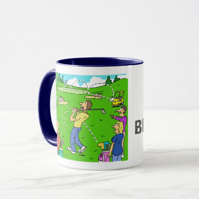 Mug Golfeur avec un coup qui rebondit (Devant gauche)
