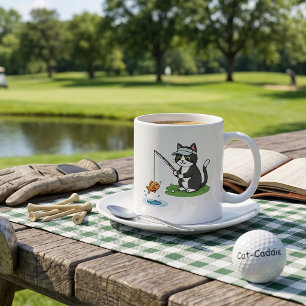 Mug Golfeur Chat Drôle Pêche Danger Eau