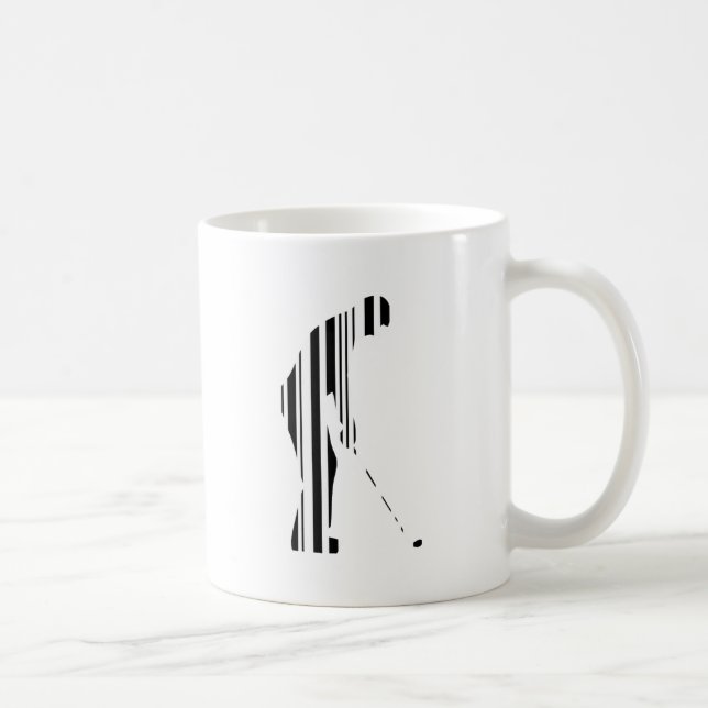 Mug GOLFEUR CODE BARRE Golf Golfing Sports Motif Desig (Droite)