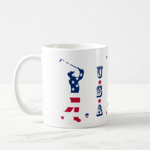 Mug Golfeur de drapeau américain de golf des