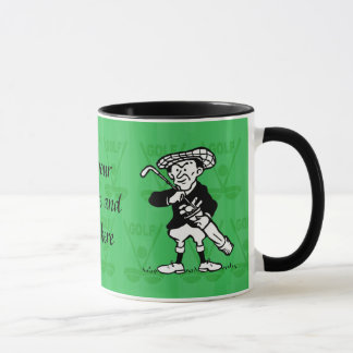 Mug Golfeur personnalisé de bande dessinée de golf