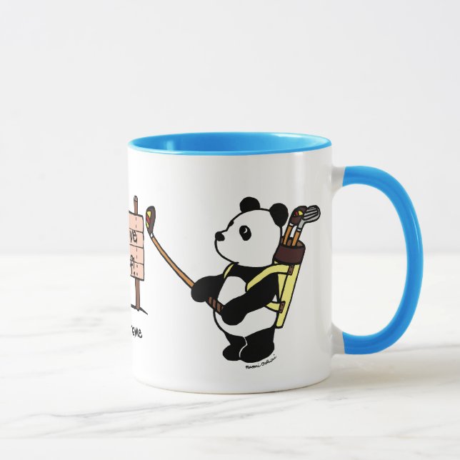 Mug Golfeur personnalisé de panda de Kawaii (Droite)