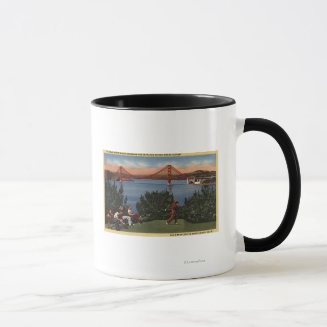 Mug Golfeurs avec Golden Gate Bridge en Arrière - plan (Droite)