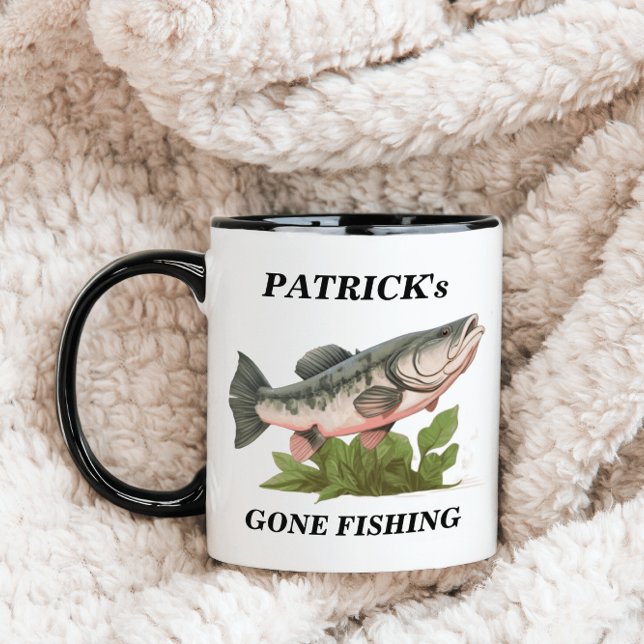 Mug Gone Fishing Basse Poisson Moderne Pêcheur (Créateur téléchargé)