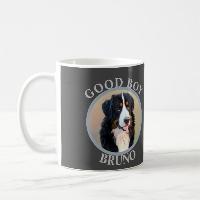 Mug Good boy chien ajouter photo texte art gris modern (Gauche)