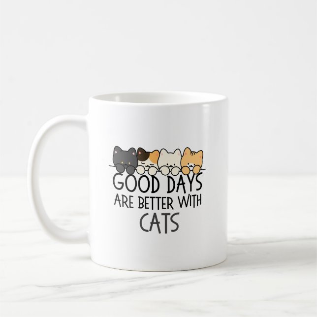 Mug Good Days Are Better With Cats Cozy Quote (Gauche)