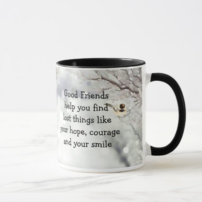 Mug Good Friends Friendship Citation mignonne Oiseau A (Droite)