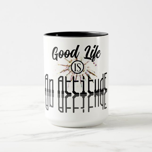 Mug Good Life est une attitude noire et blanche (Centre)