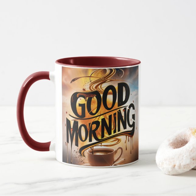 Mug Good Morning Coffee Art #3 (Avec donut)