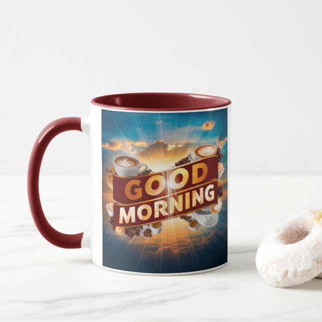 Mug Good Morning Coffee Art #5 (Avec donut)