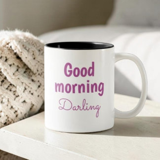 Mug Good Morning Darling Personalized Romantic Coffee 