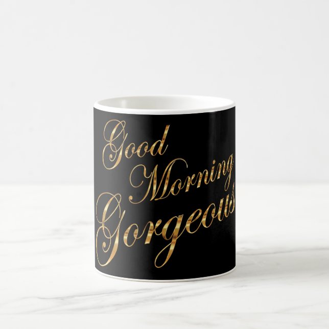 Mug Good Morning Gorgeous Faux Metallic Gold (Centre)