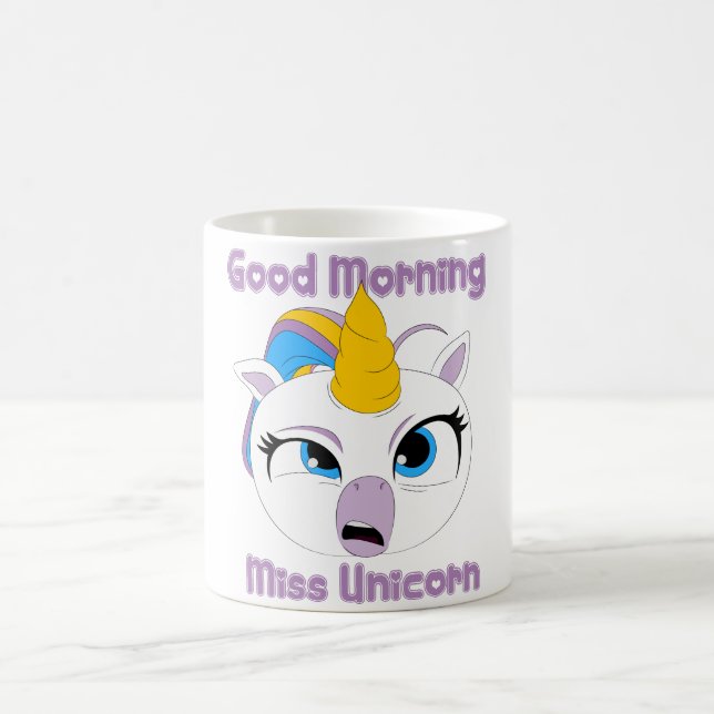 Mug Good Morning Miss Unicorn | funny tired unicorn (Centre)