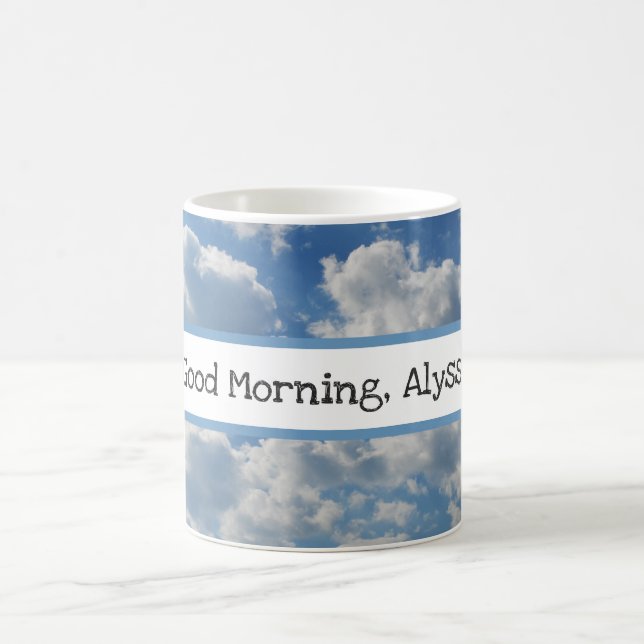 Mug Good Morning Name Beautiful Clouds Modèle photo (Centre)