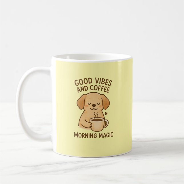 Mug Good Vibes & Café - Artwor numérique de marionnett (Gauche)