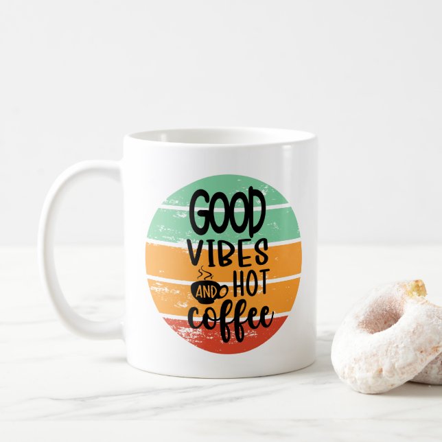 Mug Good Vibes Et Café Chaud (Avec donut)