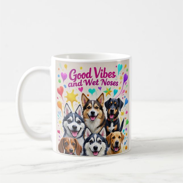 Mug Good Vibes et nez mouillé Jouer des doodles (Gauche)