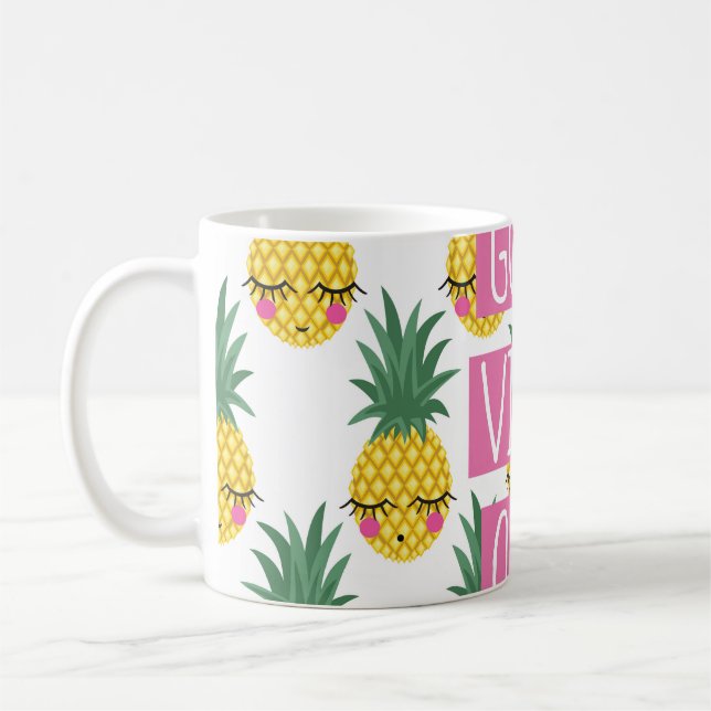 Mug Good Vibes Pineapples Motif d'été (Gauche)