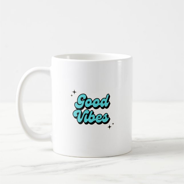 Mug Good Vibes seulement - Design de la musique de typ (Gauche)