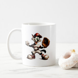 Mug Goofy Cat Baseball Pitcher Monte