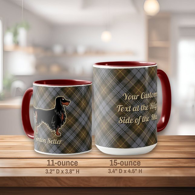 Mug Gordon Setter sur Patiné Gordon Tartan (Créateur téléchargé)