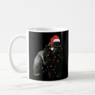 Mug Gorilla avec Père Noël Casquette Noël Lumières Tsh