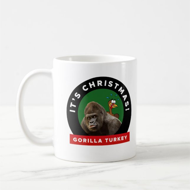 Mug Gorilla Turquie Pun Dîner De Noël (Gauche)