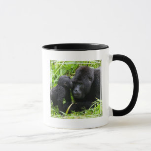 Mug Gorille des montagnes bébé embrasse un gorille dos