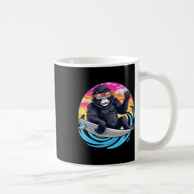 Mug Gorille mignon en train de surfer  (Droite)