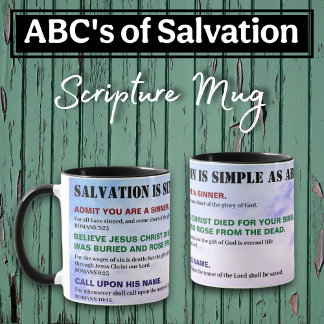 Mug Gospel ABC'S of Salvation Christian KJV Bible