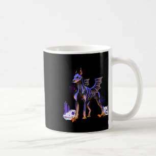 Mug Goth ailé Doberman Chien Crânes chauve et bougies