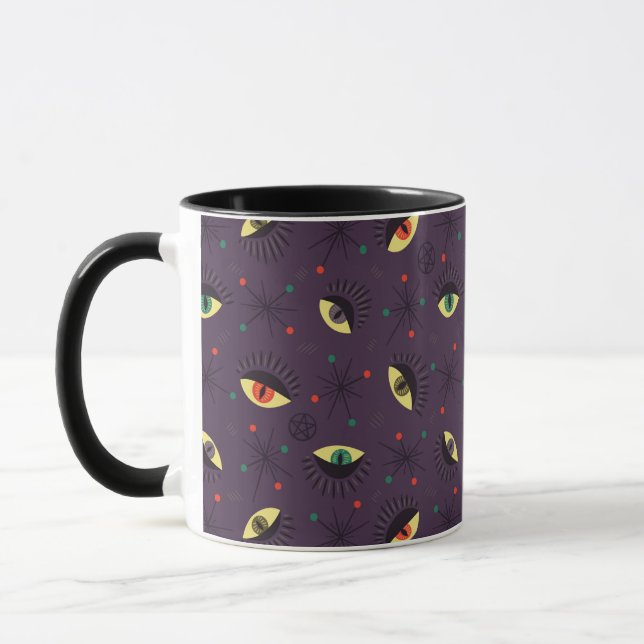Mug Goth Eyes Witchy Purple Motif occult (Gauche)