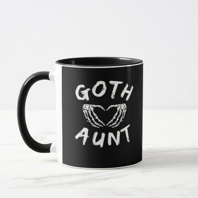 Mug Goth Tante Funny Emo Tante Punk mignonne Squelette (Gauche)