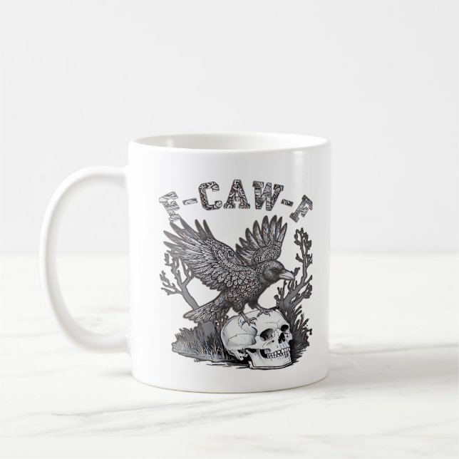 Mug Gothic Funny F-Caw-F Humor Crow Essential Retro St (Gauche)
