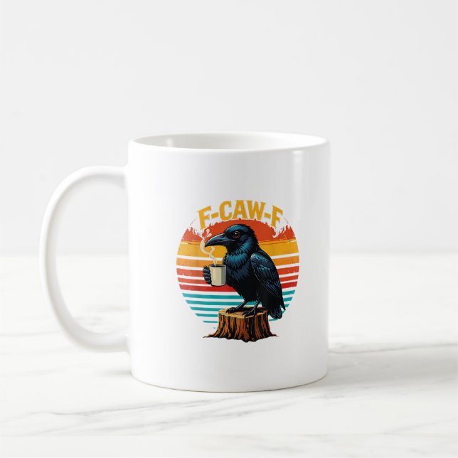 Mug Gothic Raven Funny Halloween F Caw F Coffee (Gauche)