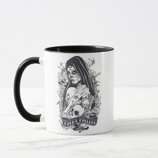 Mug Gothic Sugar Skull Woman Tattoo Art (Gauche)