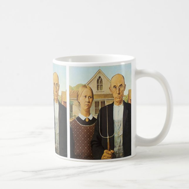 Mug gothique américain par Grant Wood, art de la repro (Droite)