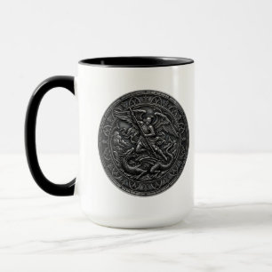 Mug Gothique chrétien Saint Michel Archange Gris métal