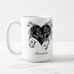 Mug Gothique Coeur Noir Tatouage Art Design Personnali