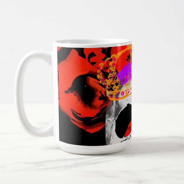 Mug Gothique Crâne Roses rouges (Gauche)